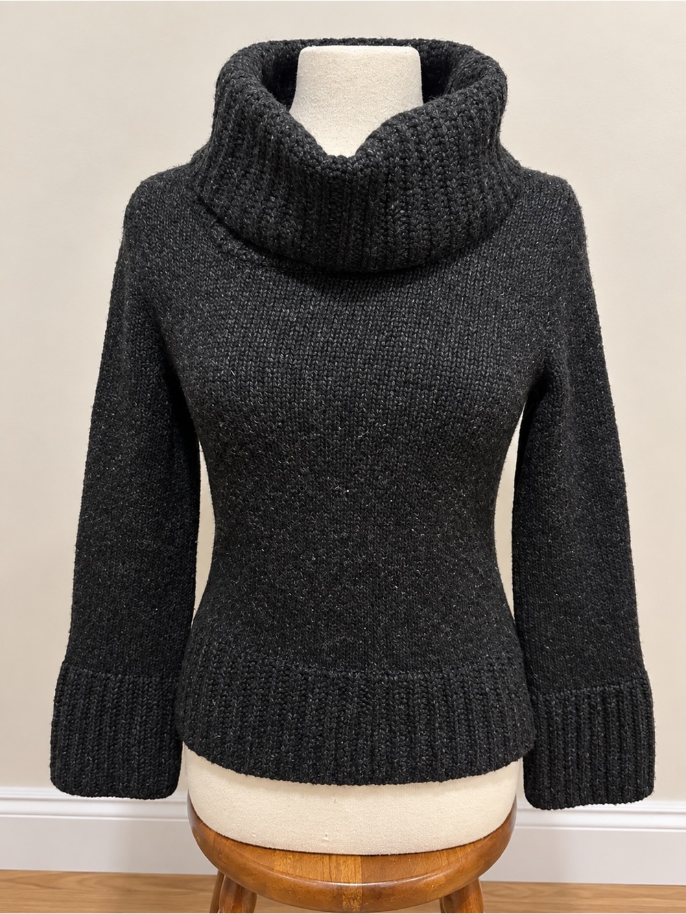Black Cowl Neck Wool Women’s Sweater